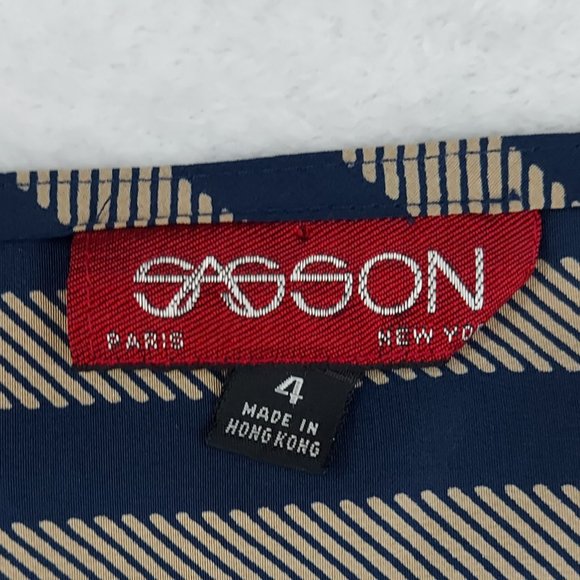 Vintage 1980s Sasson Striped, Striped Boxey Top and Skirt Set - Picture 8 of 12